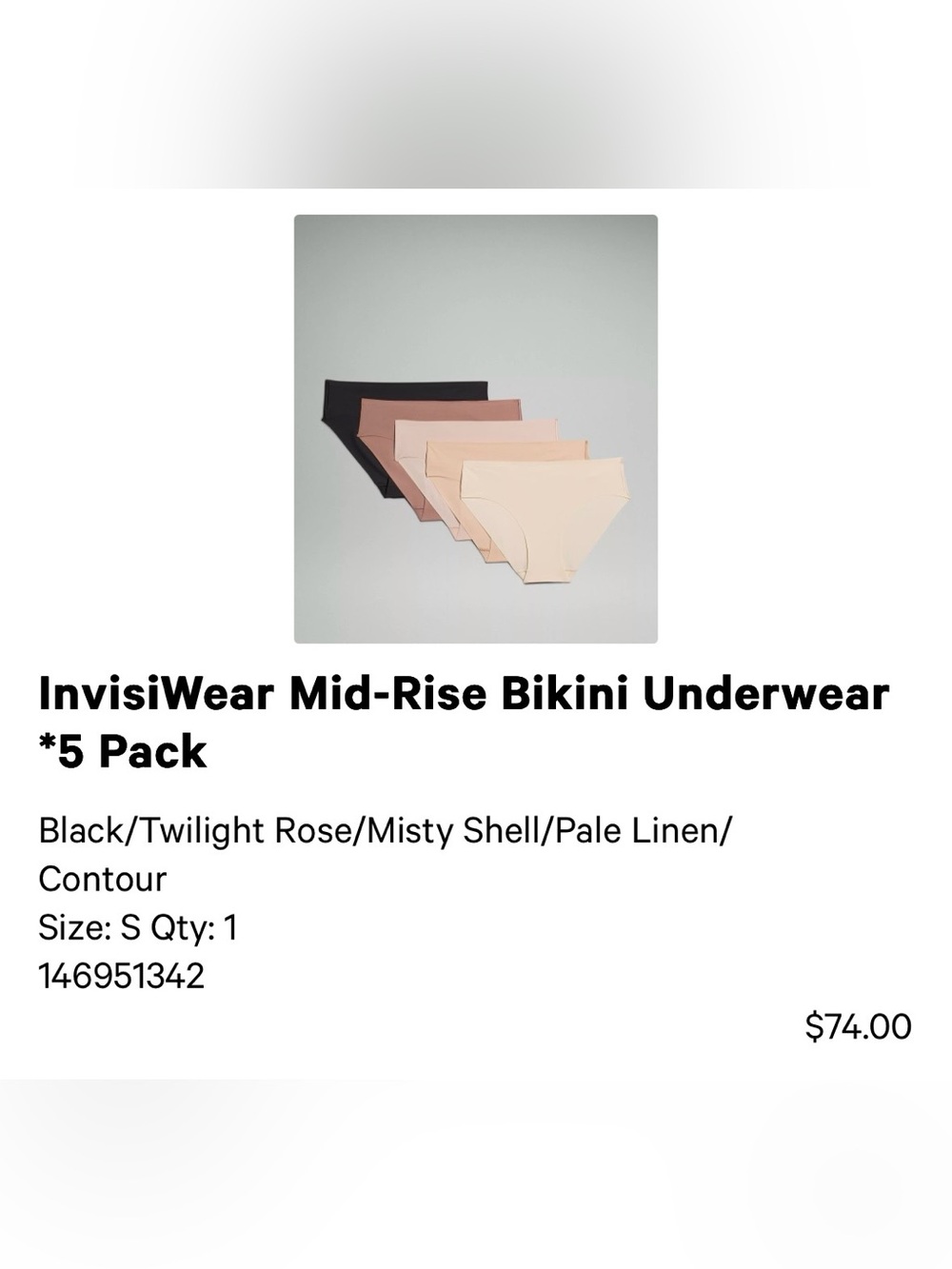 NWOT Lululemon Invisiwear Mid Rise Bikini Underwear Lot of 8 Sz S